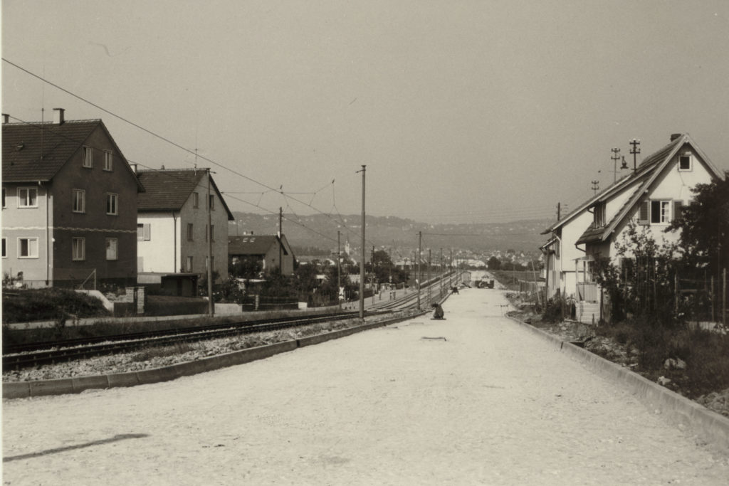 Feuerbacher Str. im Bau Juli 1962