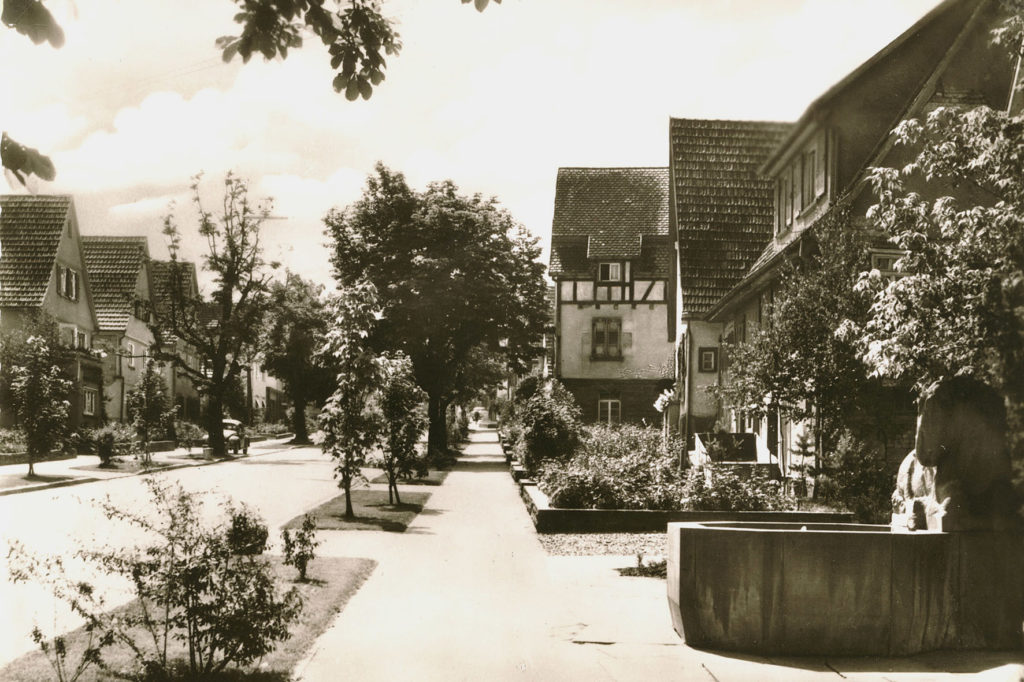 Gerlingen um 1958 obere Hauptstr. u. Rösslebrunnen