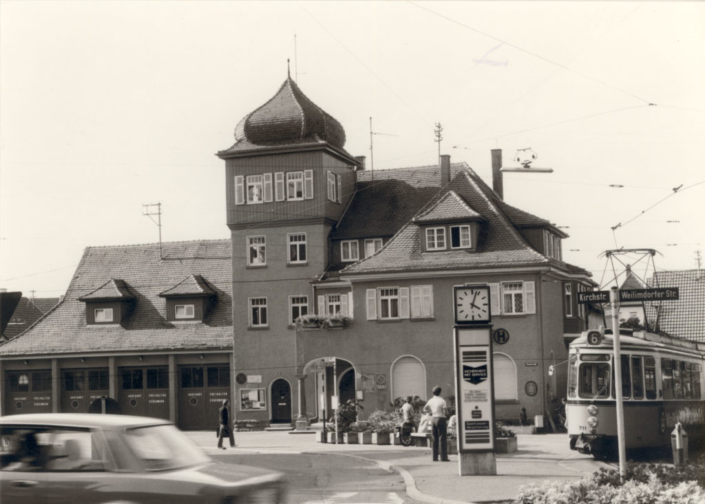 Schulstr. 19 Feuerwehr-Straßenbahn-Endhaltestelle 1970