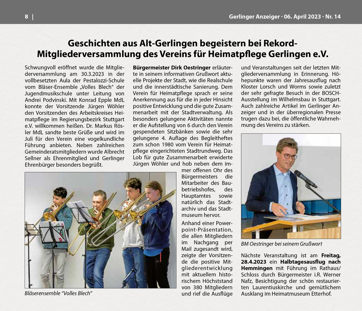 Gerlinger Anzeiger vom 06.04.2023