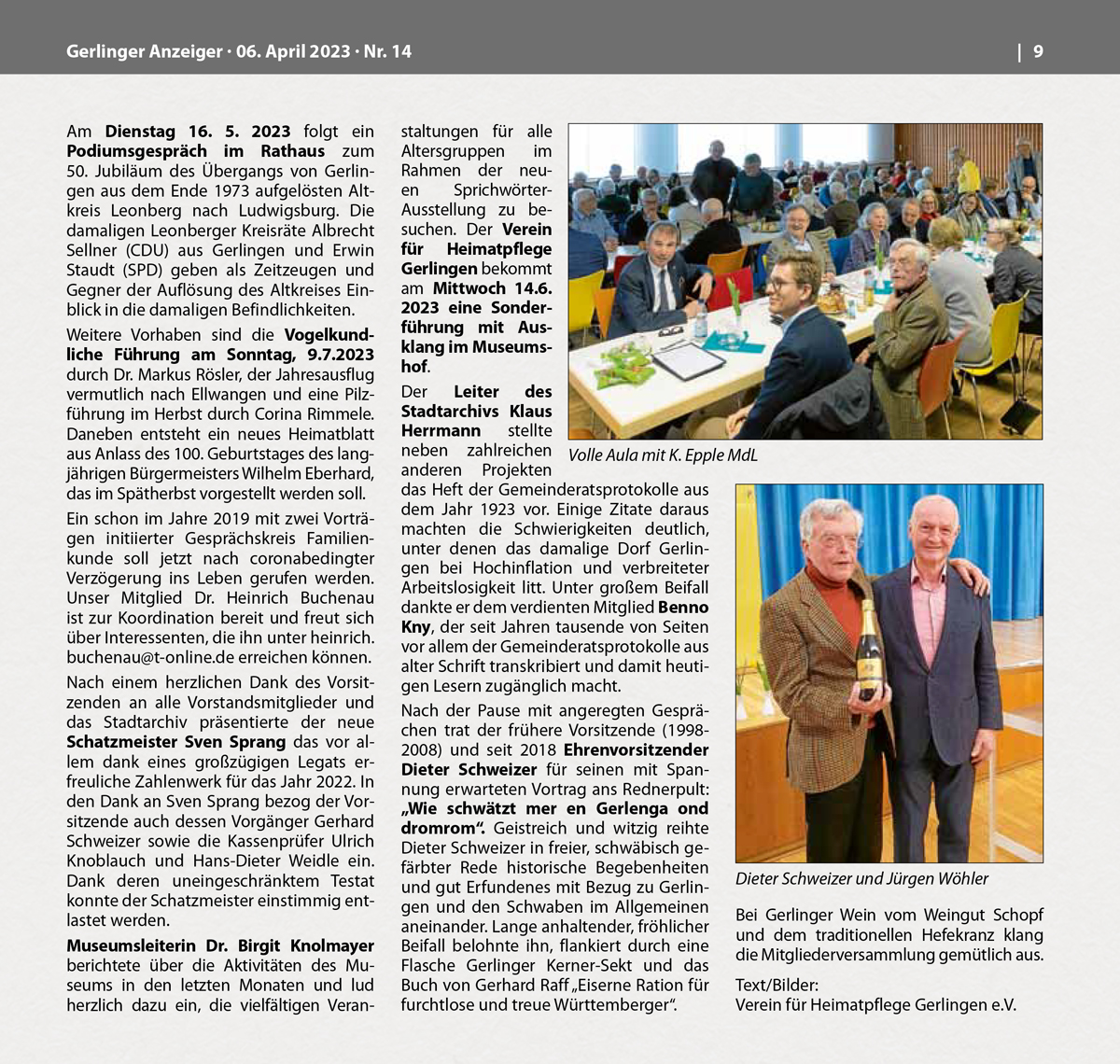 Gerlinger Anzeiger vom 06.04.2023